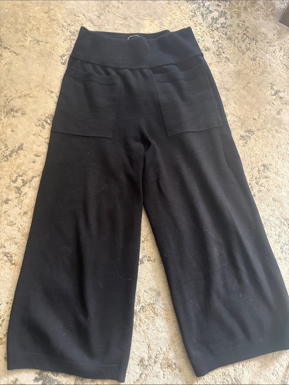 Wilfred Black Wide-Leg Knit Pants